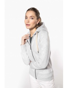 K-KV2307-LADIES' VINTAGE ZIPPED HOODED SWEATSHIRT 2